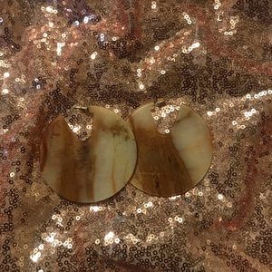 Solid Brown Marble Circle Hoops